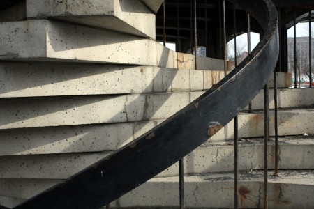 Concrete spiral staircase