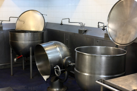 Cauldrons in Hart House kitchen